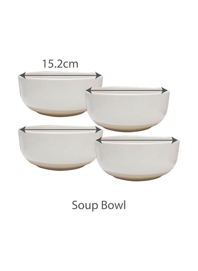 12 Pcs Dinner Set Porcelain Dinner Set 4x Dinner Plates 4x Side Plates 4x Soup Bowl - Brooklyn