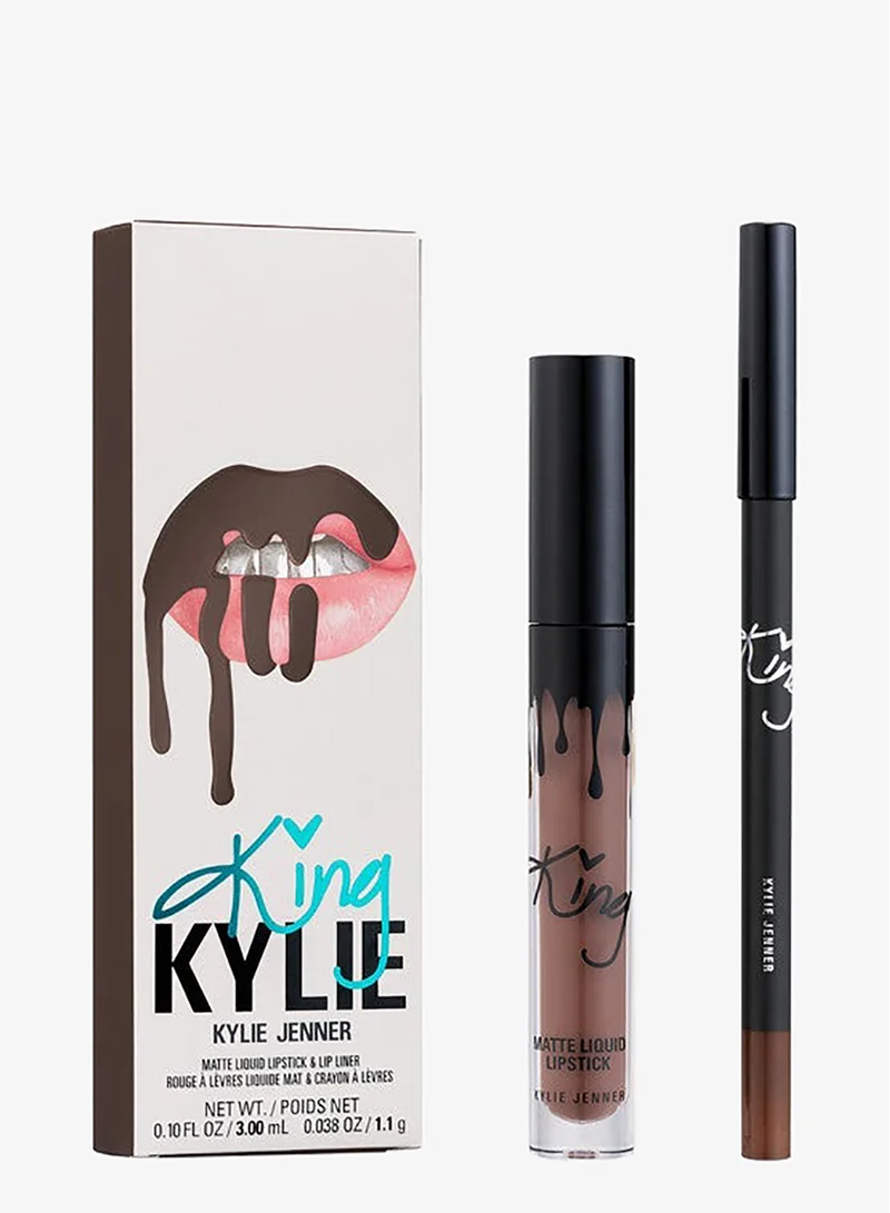 كايلي كوزماتيكس طقم الملكة كايلي للشفاه مكون من قطعتين بلمسة مطفية