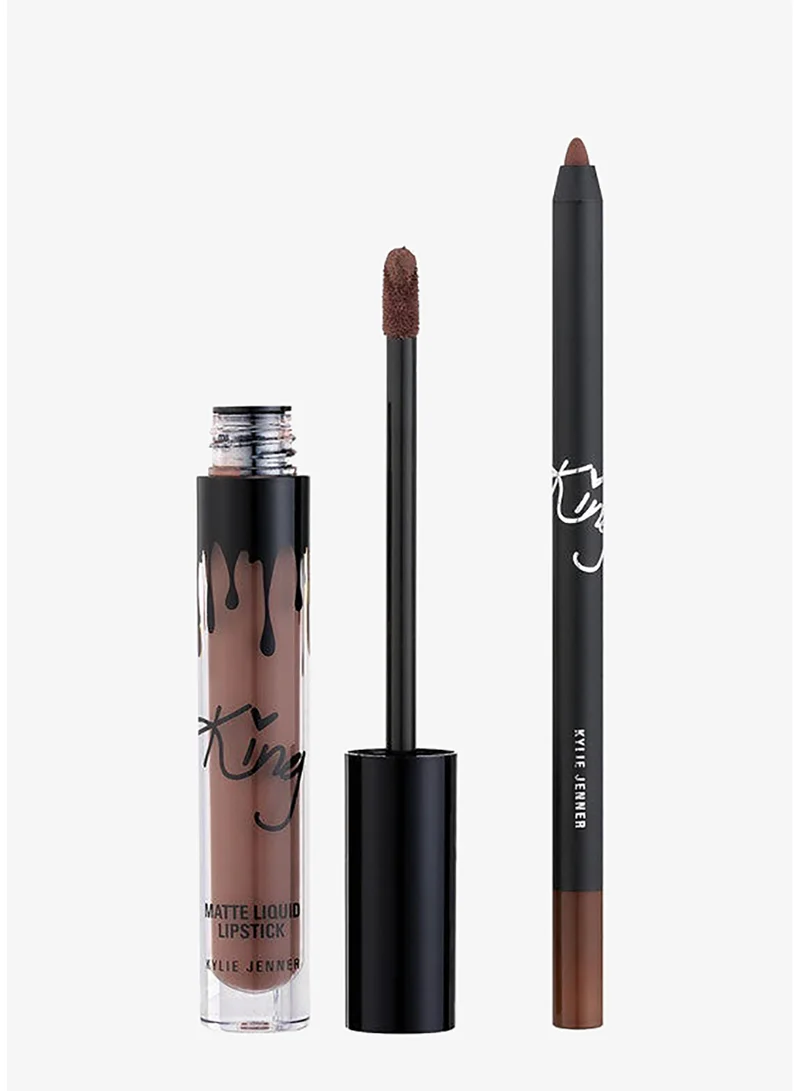 كايلي كوزماتيكس طقم الملكة كايلي للشفاه مكون من قطعتين بلمسة مطفية