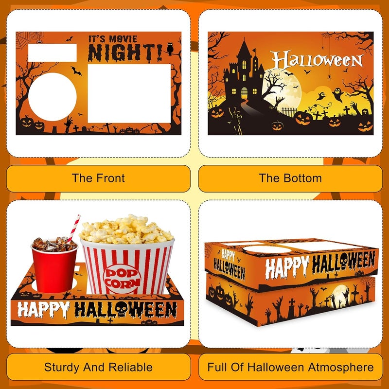 Yewfold Halloween Party Supplies Movie Night Snack Trays Paper Popcorn Snacks Drink Candy Holder Cardboard Boxes Halloween Party Decor for Movie Night Kids - Image 4