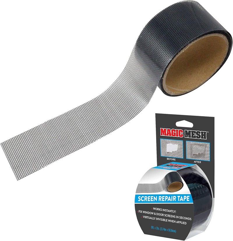 Magic Mesh Screen Repair Tape| Strong Adhesive, Instantly Mend & Repair Holes and Tears in Screen Windows, Doors, RVs & More | Size 9' x 2' (Pack of 1) - Image 1
