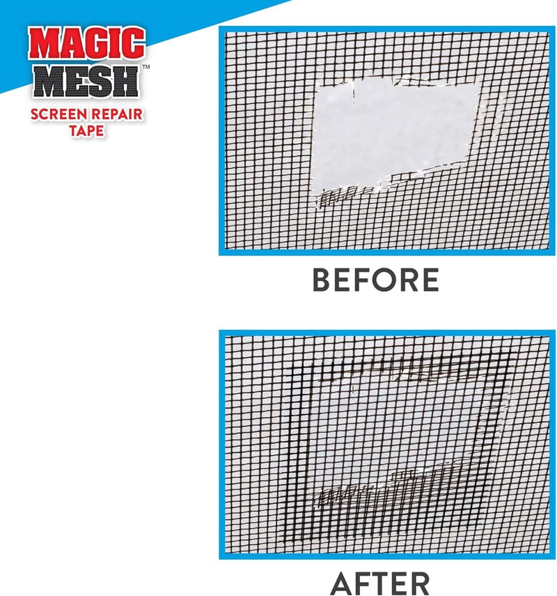 Magic Mesh Screen Repair Tape| Strong Adhesive, Instantly Mend & Repair Holes and Tears in Screen Windows, Doors, RVs & More | Size 9' x 2' (Pack of 1) - Image 3