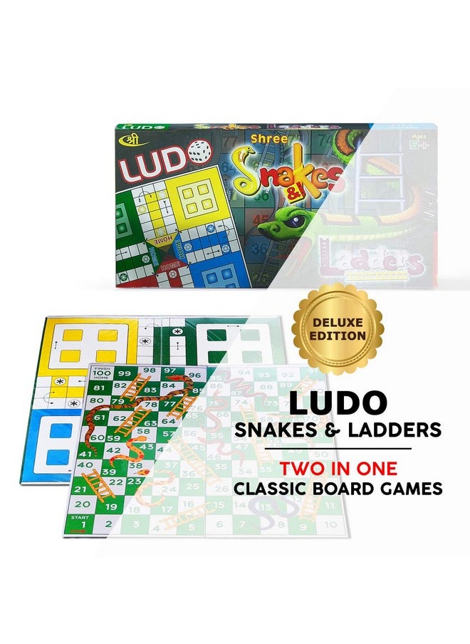 Kids Mandi Kids Mandi Ludo and Snake and Ladder Deluxe Board Game | Big Size 13 Inch Play Board for 5 Years and up | Ludo Game | Saap Seedhi Travel Board Game Multicolor  - Image 2