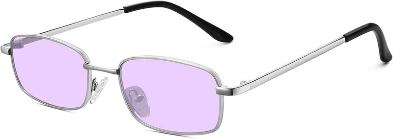Fozono Rectangle Sunglasses for Women 90s Retro Small Narrow Square Frame UV400 Protection - Image 1
