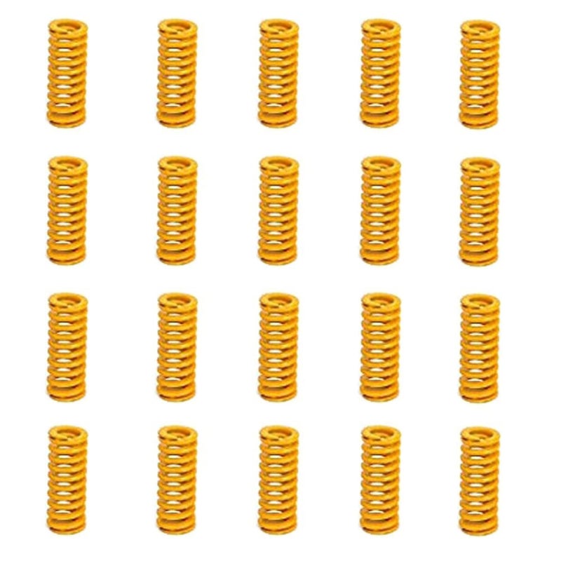 Orgrimmar 8mm OD 20mm Long Light Load Compression Mould Die Spring Yellow Compression Mould Die Spring for The Ender 3s Bed 20pcs - Image 1