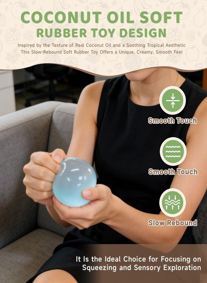 TLM Coconut Oil Squishy - 2026 New Coconut Oil Stress Ball, Slow Rising Squishy, 100% Odorless, Non-Sticky, Easy to Clean, Improving Focus, Or Easing Tension During Study, Work, Or Relaxation (Yellow) - Image 3