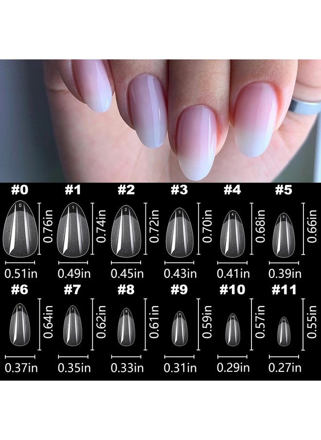 LoveOurHome 600Pc Almond Gel X Nail Tips Short Fake Nails Clear Xs False Nail Tips Full Cover Soft Gel Artificial Fingernails For Gel Acrylic Nails Extension Press On Nails Making  - Image 2