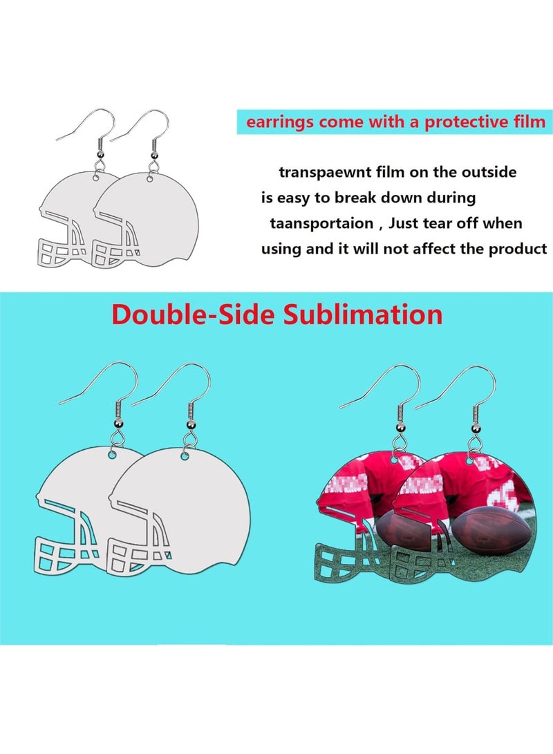 SOLARAE Sublimation Earring Blanks Bulk, 48 Pcs Double Sided Heat Transfer Sublimation Earrings Sublimation Jewelry Blanks, for Jewelry DIY Making Supplies (Helmet) - Image 5