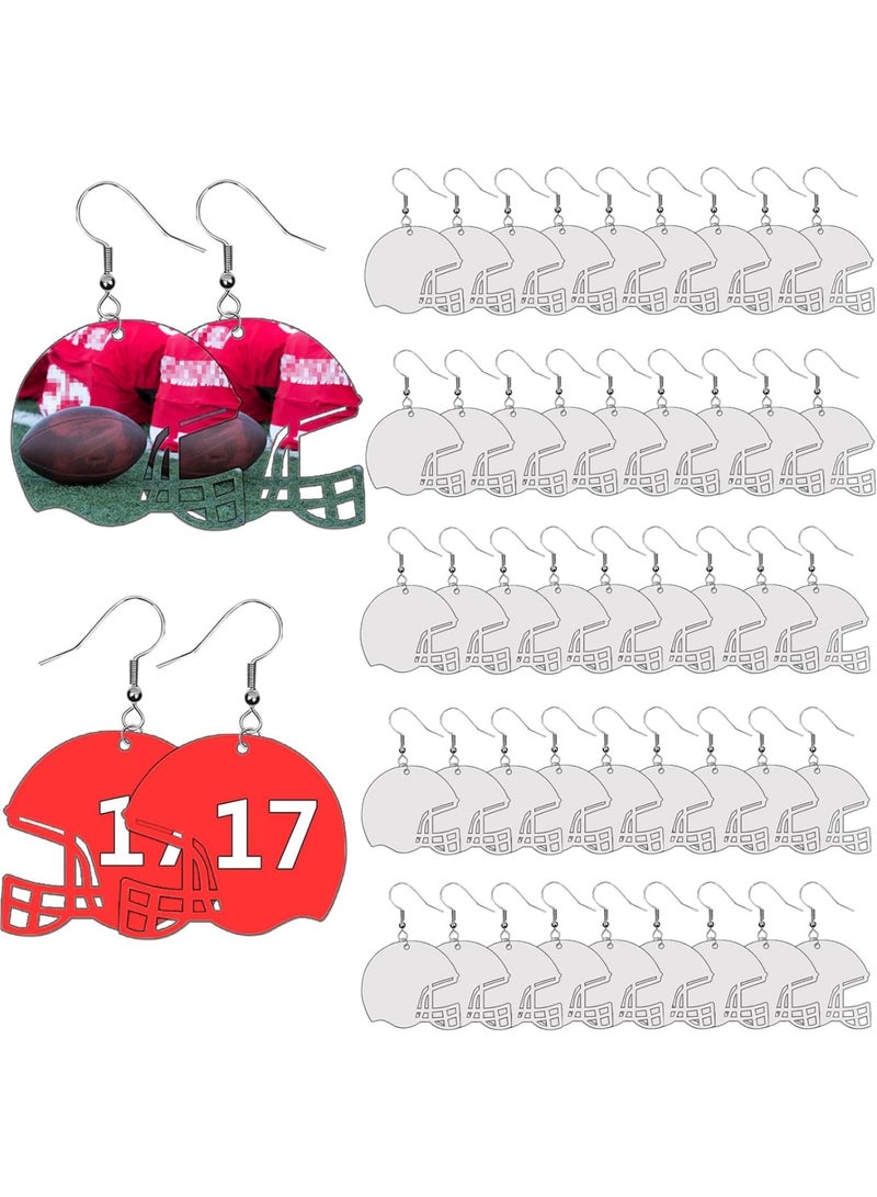 SOLARAE Sublimation Earring Blanks Bulk, 48 Pcs Double Sided Heat Transfer Sublimation Earrings Sublimation Jewelry Blanks, for Jewelry DIY Making Supplies (Helmet) - Image 1