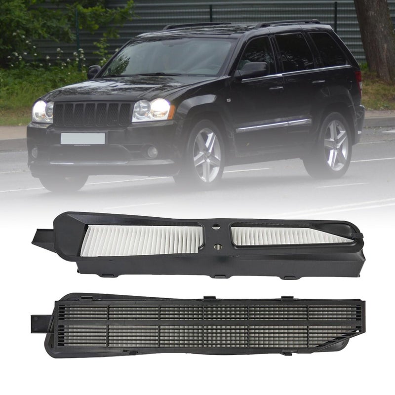 FZJDSD BLACK Cabin Air Housing and Filter Kit Compatible with Jeep Grand Cherokee 19992010 82208300 82208300K ACC Cabin Filter Set Particulate Filter