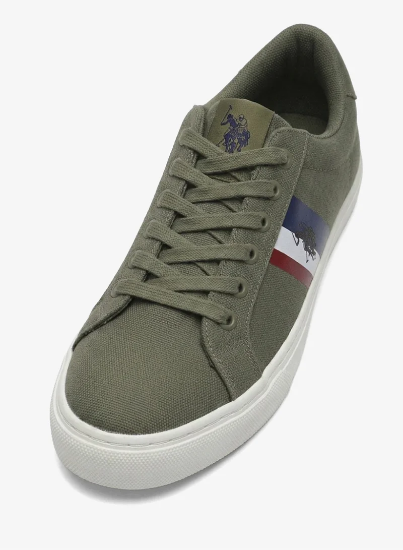 U.S. Polo Assn.  Men's Low Top Casual Sneakers | Lace-Up Canvas Shoes | Olive Green | Comfortable Everyday Footwear for Men | Best Price UAE