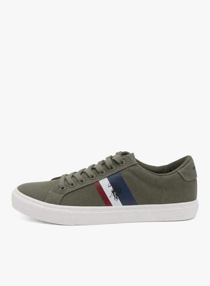 U.S. Polo Assn.  Men's Low Top Casual Sneakers | Lace-Up Canvas Shoes | Olive Green | Comfortable Everyday Footwear for Men | Best Price UAE