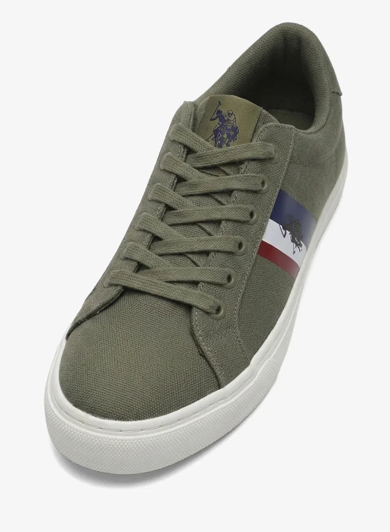 U.S. Polo Assn.  Men's Low Top Casual Sneakers | Lace-Up Canvas Shoes | Olive Green | Comfortable Everyday Footwear for Men | Best Price UAE