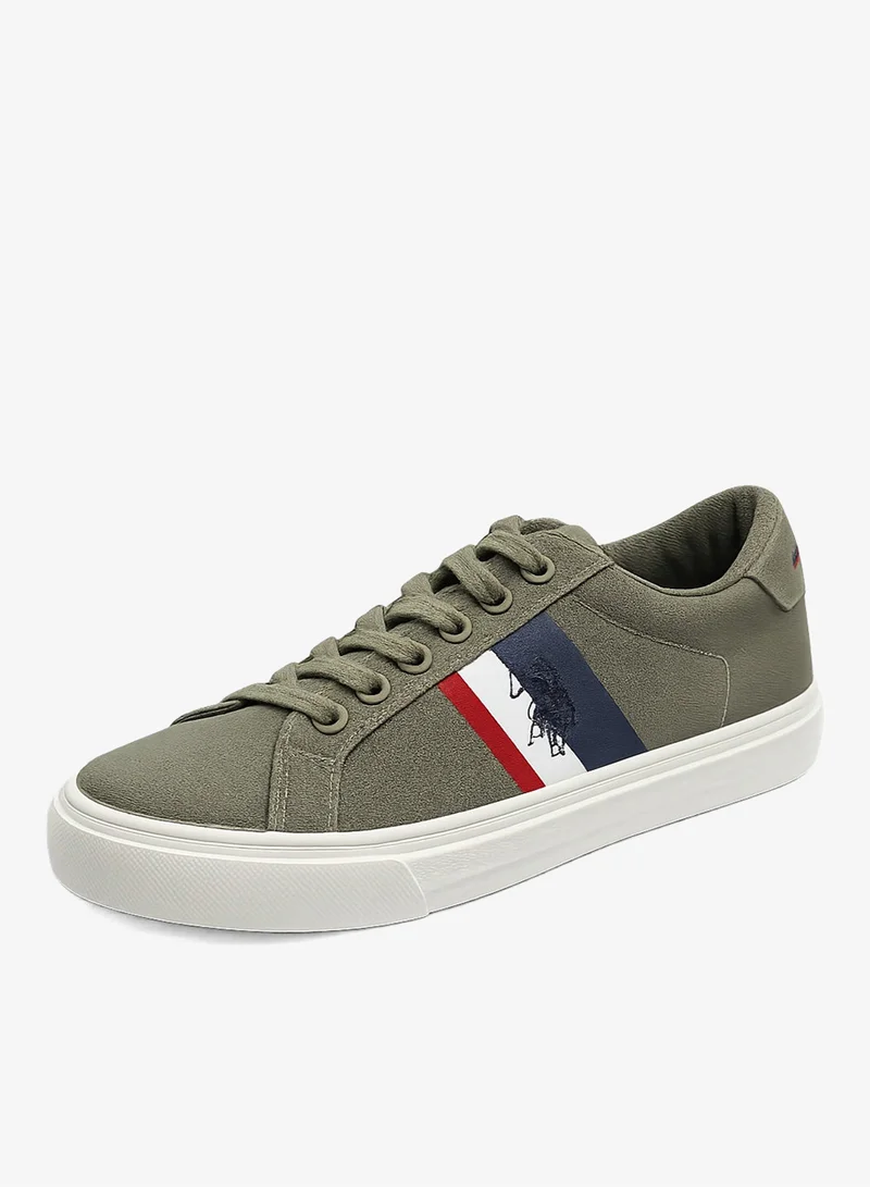 U.S. Polo Assn.  Men's Low Top Casual Sneakers | Lace-Up Canvas Shoes | Olive Green | Comfortable Everyday Footwear for Men | Best Price UAE