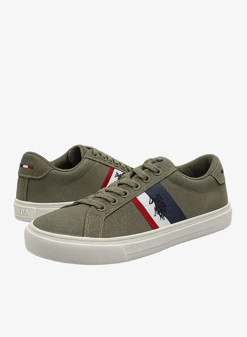 U.S. Polo Assn.  Men's Low Top Casual Sneakers | Lace-Up Canvas Shoes | Olive Green | Comfortable Everyday Footwear for Men | Best Price UAE