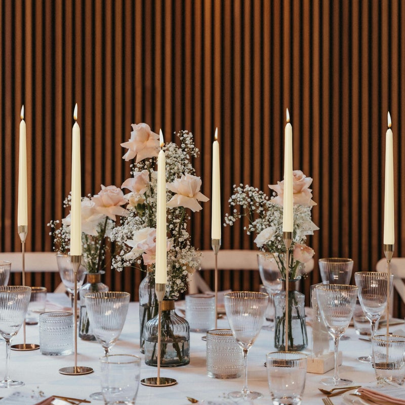 Auralome 10-Inch Ivory Taper Candles - Dripless Smokeless Tapered Candle Cream Unscented Candlesticks Paraffin Wax Long Slow Burning Tall Candle Sticks for Dinner Business Wedding Restaurants 12 Pack - Image 5