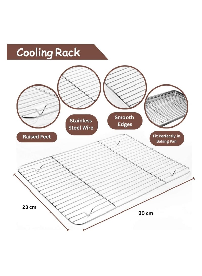 31 x 24 cm Roasting Pan with Rack, Large Turkey Roasting Pan, Stainless Steel Roaster Pan with Wire Rack Non Stick Baking Pans for Cooking Ham, Chicken, Cake, Lasagna, Casserole - Image 3