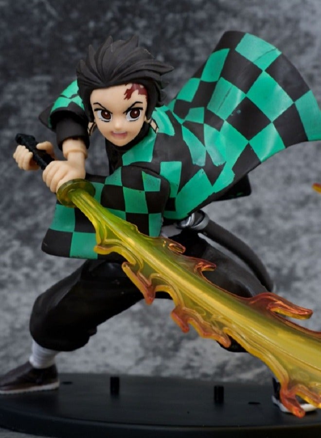 اللهب Swordsman شكل أنيمي ساموراي جمع مكتب ديكور هدية للفتيان البنات الأطفال عيد ميلاد 15.5 سم - Image 2
