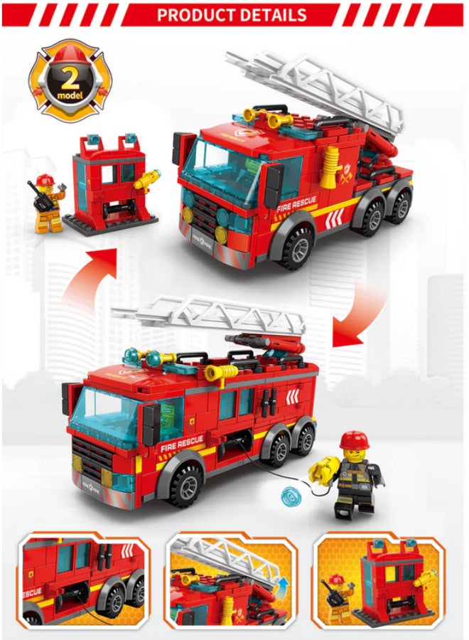 مجموعة بناء شاحنة إطفاء الحرائق - لعبة تعليمية يمكنك تركيبها بنفسك - Image 2