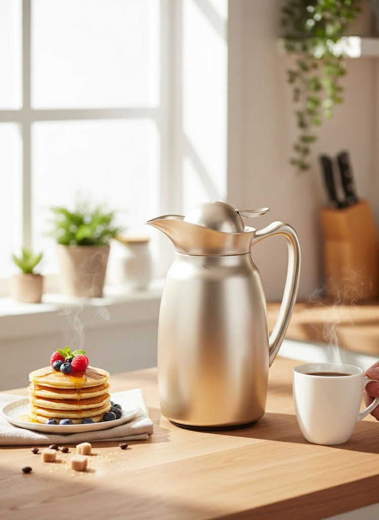 تراست ترمس شاي/قهوة ستانلس ستيل 1.0 لتر – ذهبي - Image 2