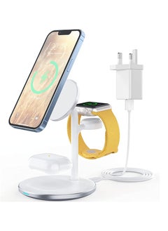 KASTWAVE Wireless Charging Station for Multiple Devices, 15W Fast Wireless Mag Charger Stand for Apple iPhone 12 13 Pro Max/Pro/Mini,3 in 1 Mag Safe Charger for Apple Watch 7/SE/6/5/4/3/2, AirPods Pro/3/2.  - Image 1