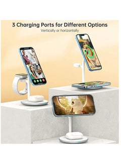 KASTWAVE Wireless Charging Station for Multiple Devices, 15W Fast Wireless Mag Charger Stand for Apple iPhone 12 13 Pro Max/Pro/Mini,3 in 1 Mag Safe Charger for Apple Watch 7/SE/6/5/4/3/2, AirPods Pro/3/2.  - Image 5