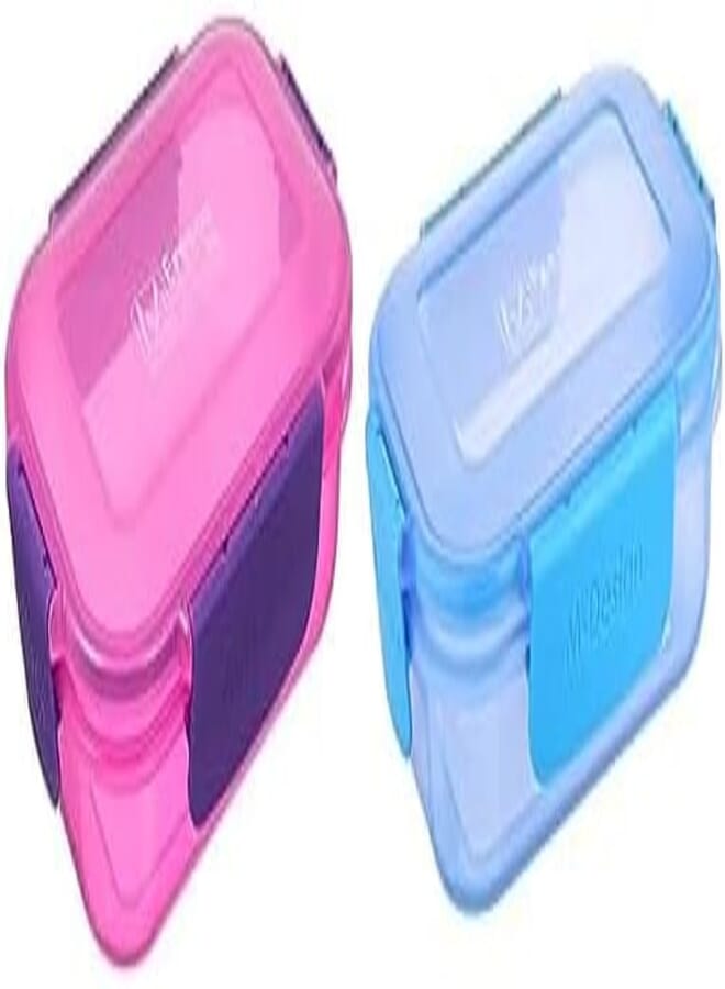 M Design Lunch Box, 600 ml - Pink and Purple + M Design Lunch Box, 600 ml - Blue