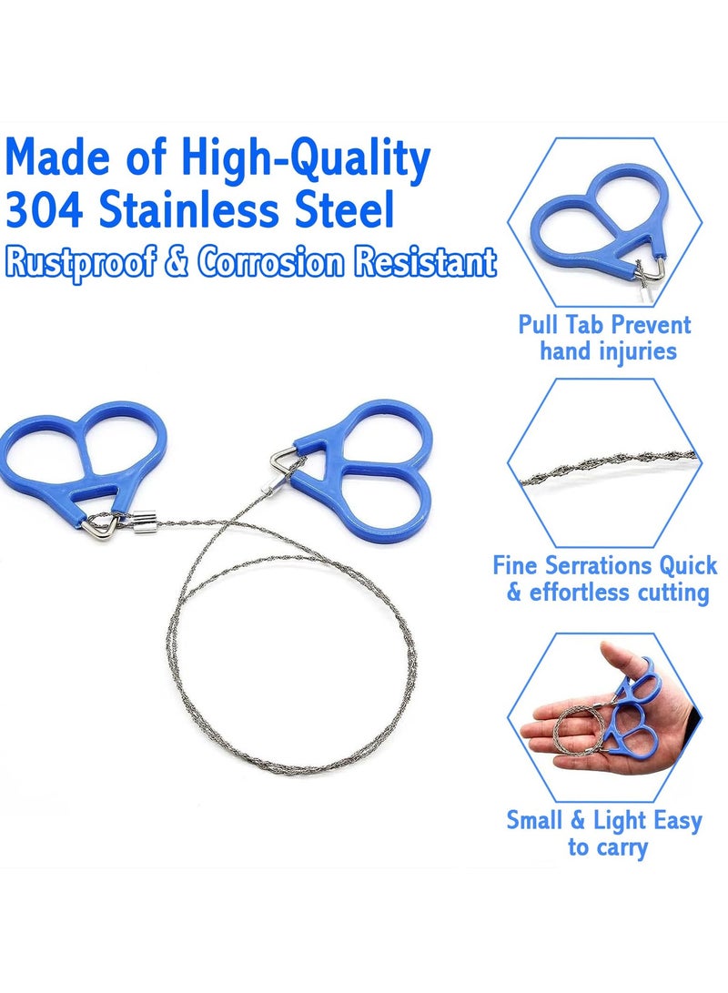 SOLARAE 4 Pcs Stainless Steel Wire Saws, Outdoor Emergency Stainless Steel Saw, Mini Hand Pocket Survival Wire Saw, Portable Pocket Wire Saw For Wood Cutting/Pvc Pipe Cutting/Hiking/Camping/Hunting - Image 3