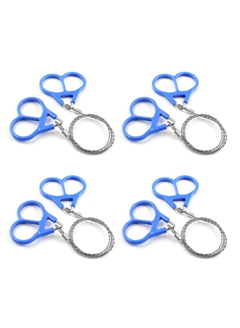 SOLARAE 4 Pcs Stainless Steel Wire Saws, Outdoor Emergency Stainless Steel Saw, Mini Hand Pocket Survival Wire Saw, Portable Pocket Wire Saw For Wood Cutting/Pvc Pipe Cutting/Hiking/Camping/Hunting - Image 1