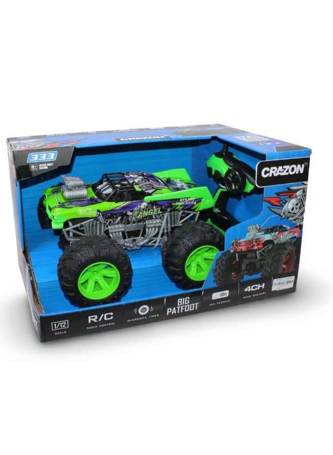 Crazon Angel Monster Truck 2.4GHz Stunt RC Car – Green - Image 1