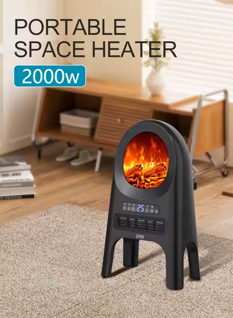 Winning Star ST-4091 2000W Portable Electric Space Heater Fan with LED Display, Remote Control & Safety Shut-Off – Fast Heating for Home & Office - Image 2