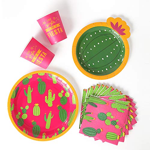 Pop Fizz Designs Final Fiesta Bachelorette Party Plate Set I Fiesta Party Decorations I Includes 16 Fiesta party plates cactus side plates napkins and paper cups - Image 1