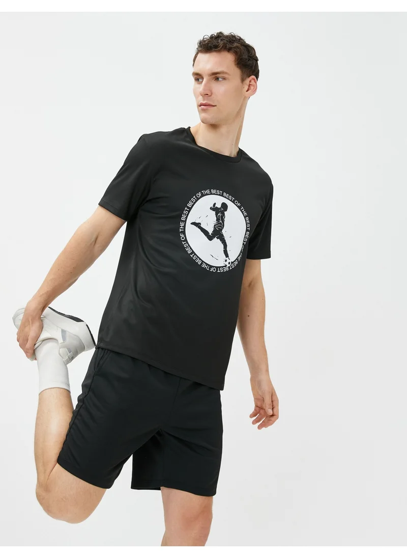 KOTON Sports T-Shirt Printed Football Theme Crew Neck Short Sleeve