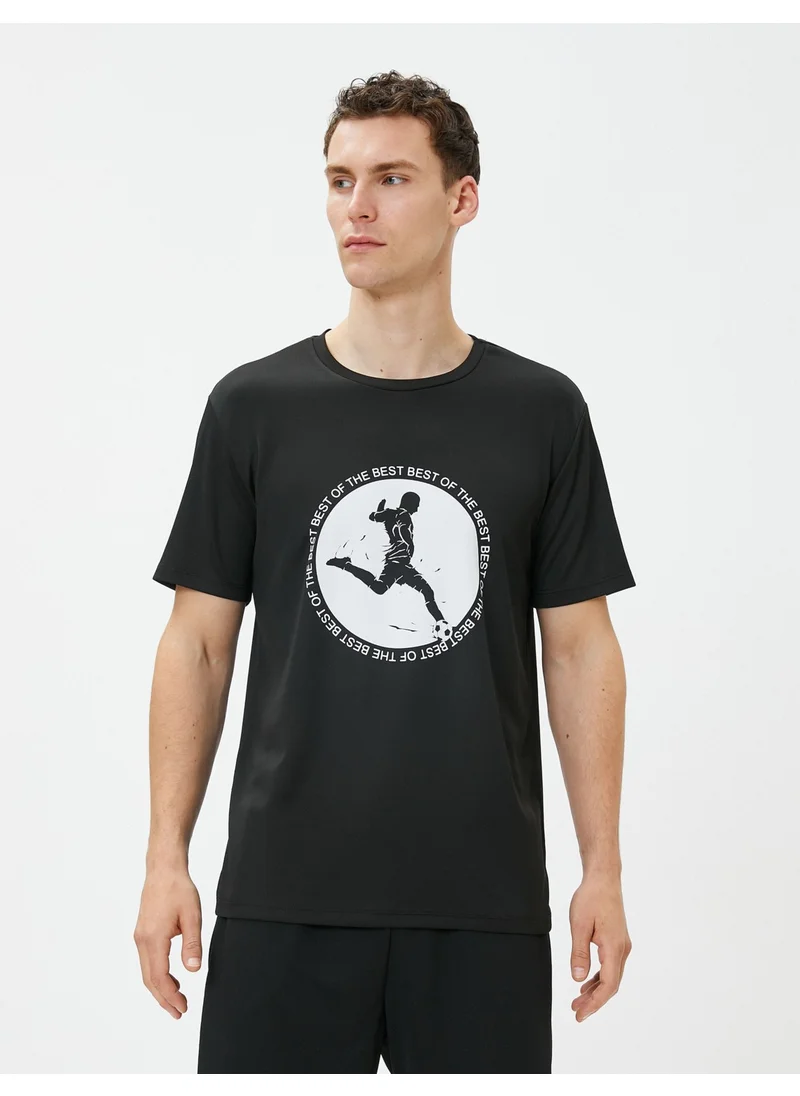 KOTON Sports T-Shirt Printed Football Theme Crew Neck Short Sleeve