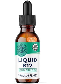 Vimergy Vimergy USDA Organic B12, 30 Servings - Alcohol Free B-12 Liquid Vitamin - Supports Brain Energy, Nervous System, Cognition, Memory - No Gluten, Non-GMO, Vegan & Paleo - Naturally Sweet Flavor (1 oz)  - Image 1