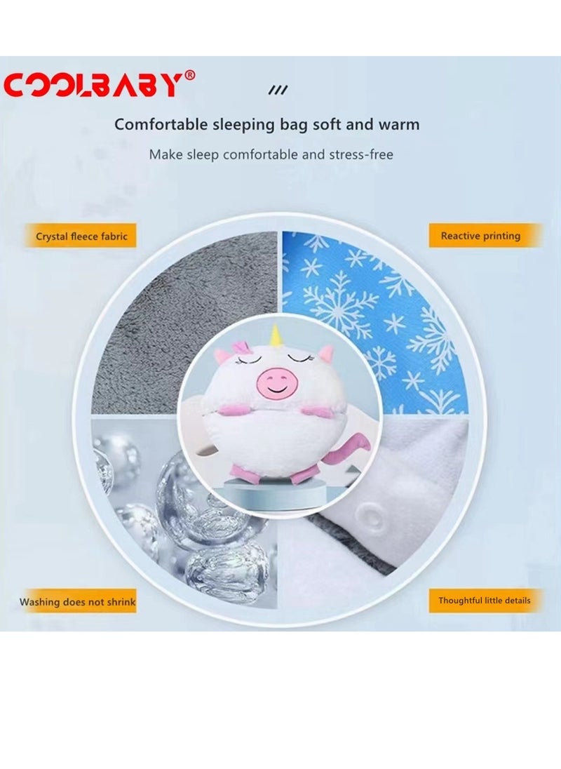 Cool Baby COOLBABY Kids Cartoon Lazy Warm Sleeping Bag Foldable Cartoon Animal Sleeping Bag Suitable For Children Playing And Camping  - Image 5
