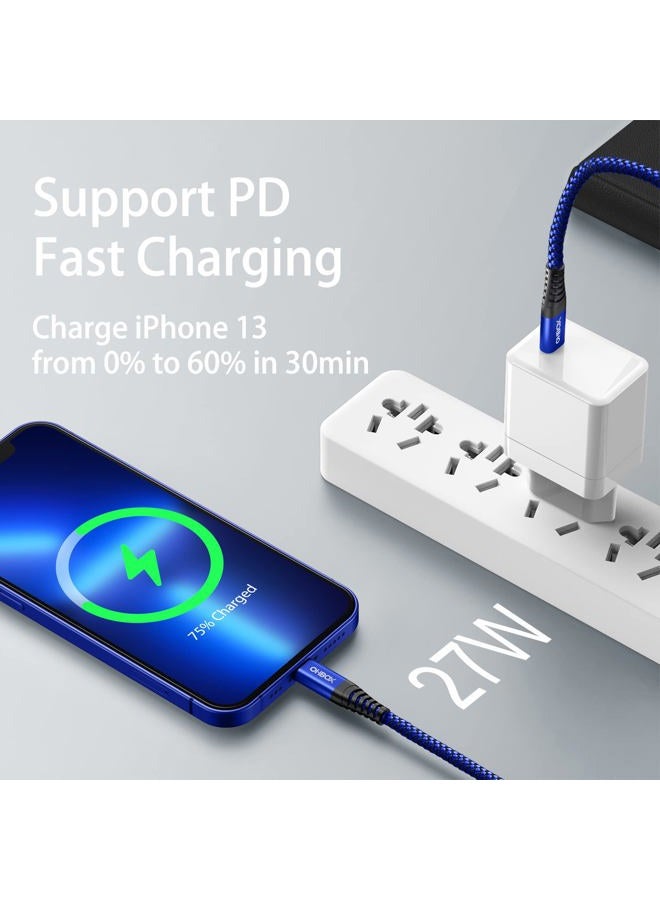 ohbox USB C to Lightning Cable 6FT 2Pack Apple MFi Certified iPhone Fast Charger Type c to Lightning CableNylon Braided iPhone Cord Compatible with iPhone 14 13 12 Pro Max 11 X XS XR 8 Plus iPad - Image 2