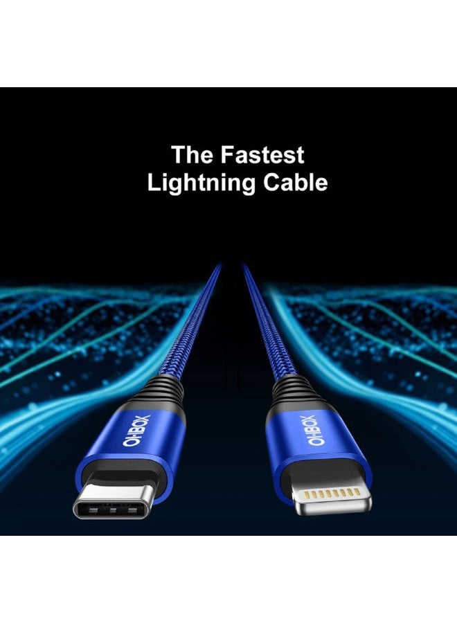 ohbox USB C to Lightning Cable 6FT 2Pack Apple MFi Certified iPhone Fast Charger Type c to Lightning CableNylon Braided iPhone Cord Compatible with iPhone 14 13 12 Pro Max 11 X XS XR 8 Plus iPad - Image 3