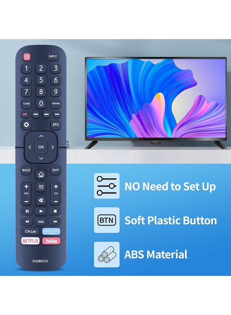 BGM EN2BS27H Hisense 4K UHD Smart TV Remote With Prime Video, Netflix & YouTube Short Keys  - Image 3