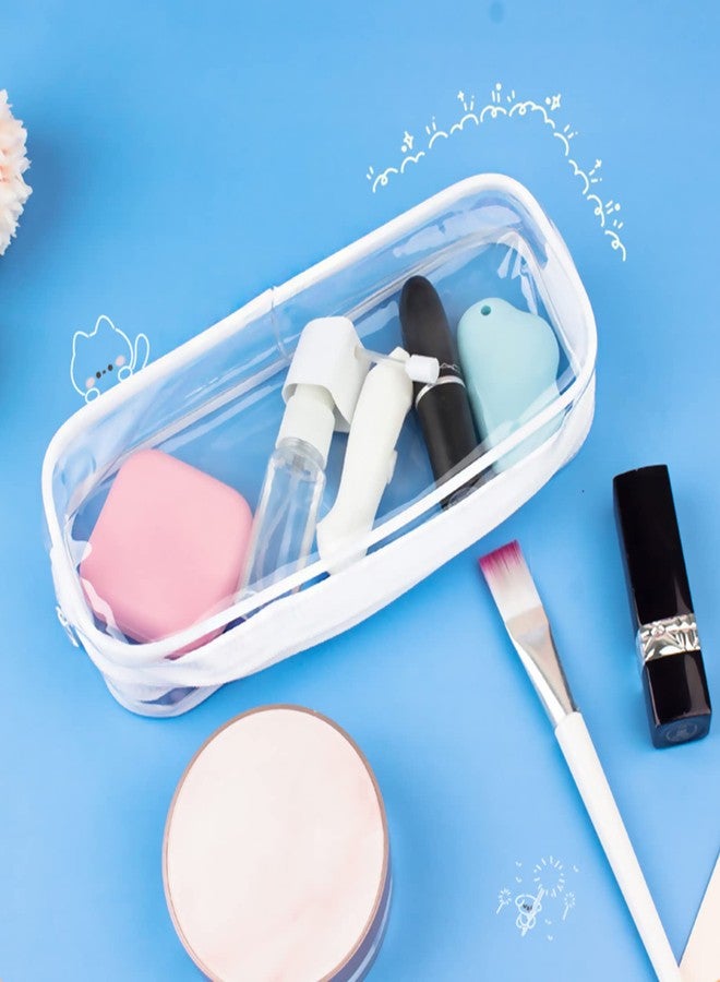 Odowalker 30 Pcs Clear PVC Zipper Pencil Bag, Zippered Toiletry Carry Pouches, Clear Pencil Case,Toiletries Exam Pen Pencil Pouch Case Makeup Pouch for Office Stationery School and Travel, White - Image 5