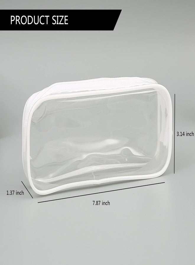 Odowalker 30 Pcs Clear PVC Zipper Pencil Bag, Zippered Toiletry Carry Pouches, Clear Pencil Case,Toiletries Exam Pen Pencil Pouch Case Makeup Pouch for Office Stationery School and Travel, White - Image 2