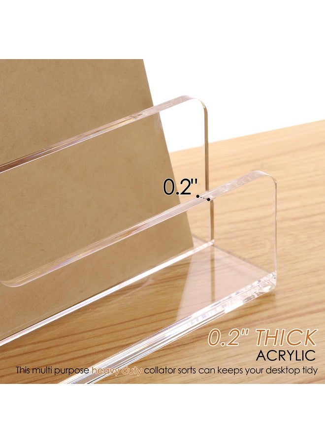 SANRUI 3 Compartments Mail Organizer Letter Holder For Desk Vertical Letter Holderfile Sorter Acrylic Desk Organizer Office Suppliesclear - Image 4