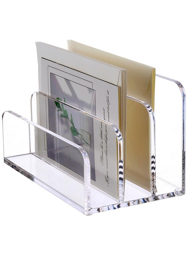 SANRUI 3 Compartments Mail Organizer Letter Holder For Desk Vertical Letter Holderfile Sorter Acrylic Desk Organizer Office Suppliesclear - Image 1