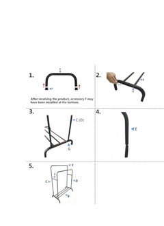 ALMUFARREJ Clothes Organizer And Holder Metal Stand 96x44x162 cm Black  - Image 4