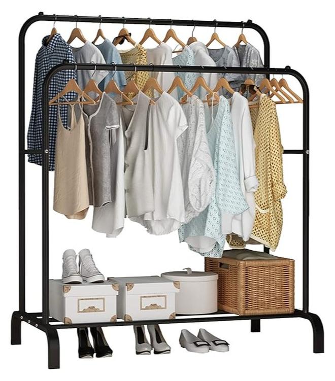 ALMUFARREJ Clothes Organizer And Holder Metal Stand 96x44x162 cm Black - Image 1