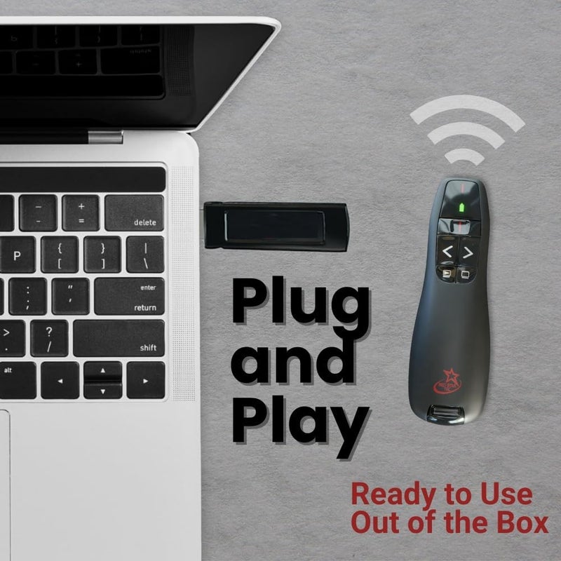 جهاز التحكم عن بعد اللاسلكي لعروض PowerPoint وKeynote من PR-819 (أسود، عبوة واحدة) - Image 4