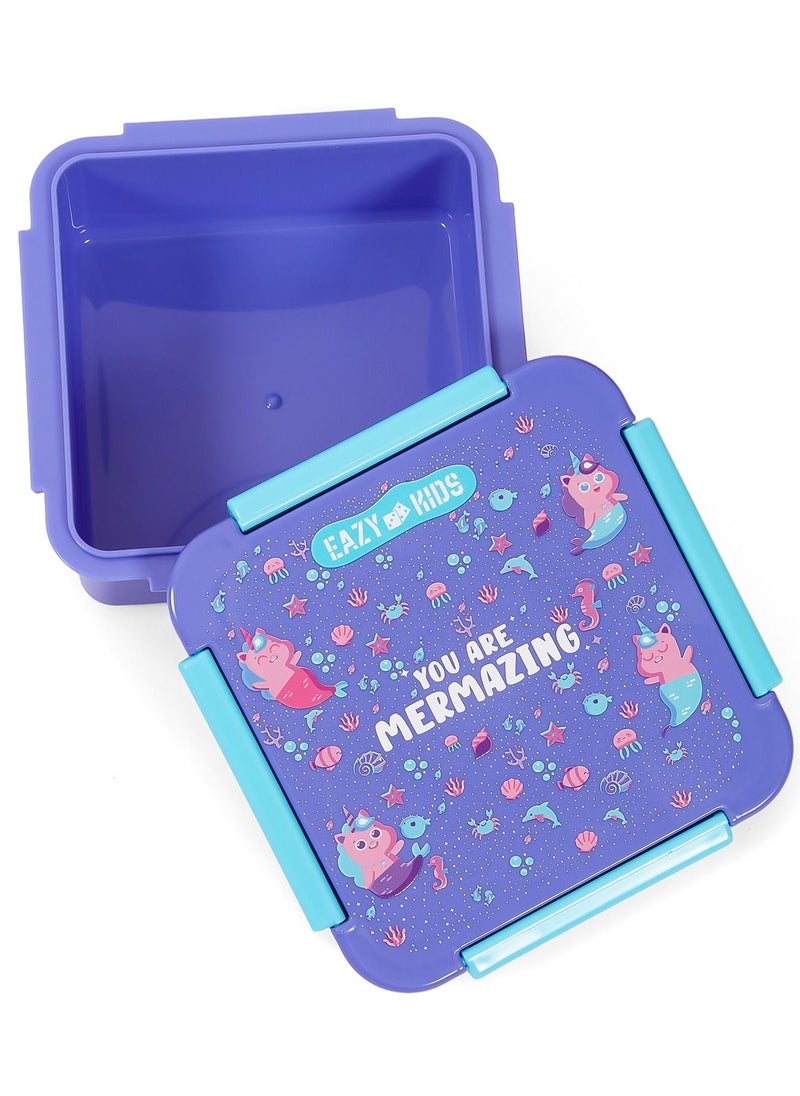 Eazy Kids Lunch Box Mermaid-Purple 650Ml  - Image 5