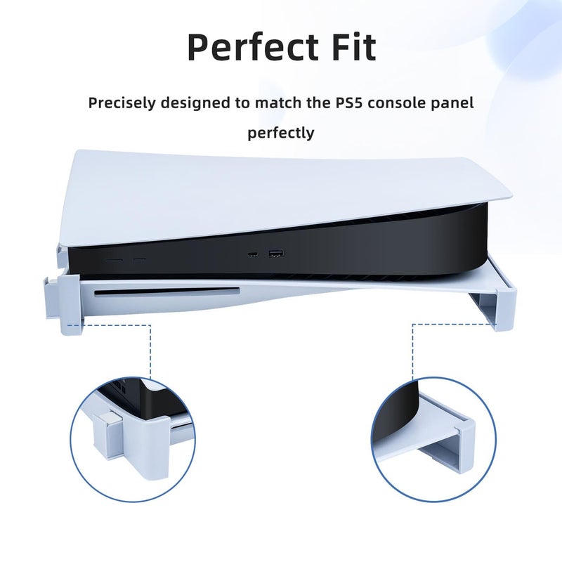 Mcbazel Horizontal Stand for Standard PS5 - Stable Base Stand for PlayStation 5 Disc and Digital Editions (Grey/White) - Secure Fit, Easy Installation (Not Compatible with PS5 Slim/Pro) - Image 5