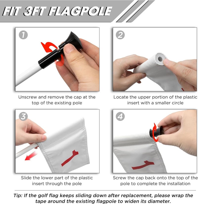 KINGTOP Numbered Golf Flag All 8x6 Inch – Upgraded Dual-Layer 420D Nylon, Double Sided Printing, Tube Inserted – Mini Practice Putting Green Flags for Yard - Image 4
