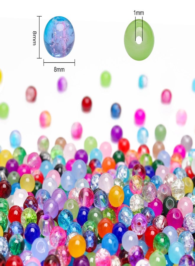 BONNY BOXX 1200 PCs 8mm Round Glass Beads for Jewelry Making, Bulk Crystal Beads in 48 Assorted Colors, Crackle Glass Beads for Bracelets, Necklaces, Earrings, Jewelry Design & DIY Art Projects - Image 2